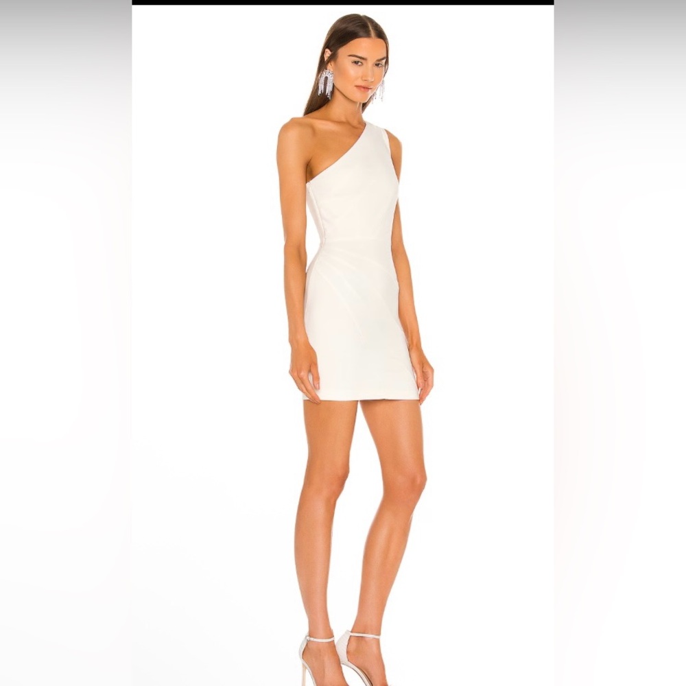 NWT Michael Costello X Revolve Elegant “Ava”White One-Shoulder Dress Size XS